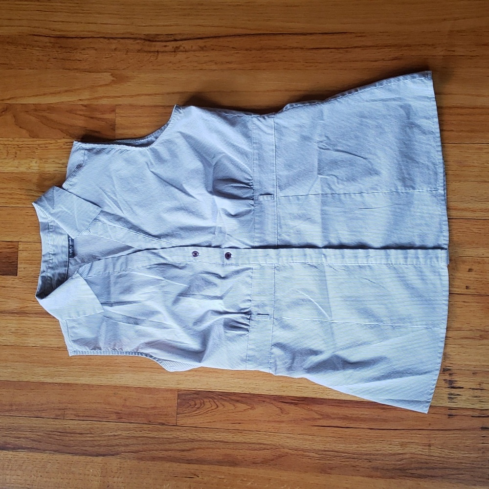 Apt 9 Pinstripe Button Up V Neck Blouse